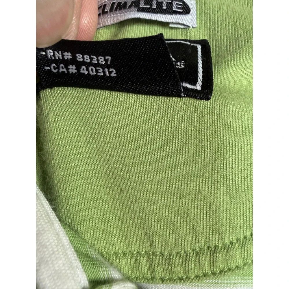 Adidas Polo Shirt Men Sz L Green Excellent Climalite Striped Short Sleeve 259536 - Picture 4 of 10